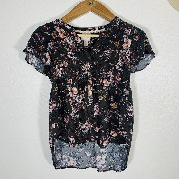 Knox Rose Blouse Floral Button Boho Hippy Hi-lo Size Small Women’s - Picture 1 of 13